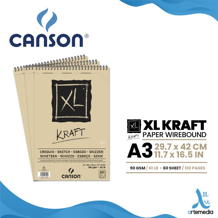 

Canson XL Pad A3 Kraft Paper 90gsm 60 sheets