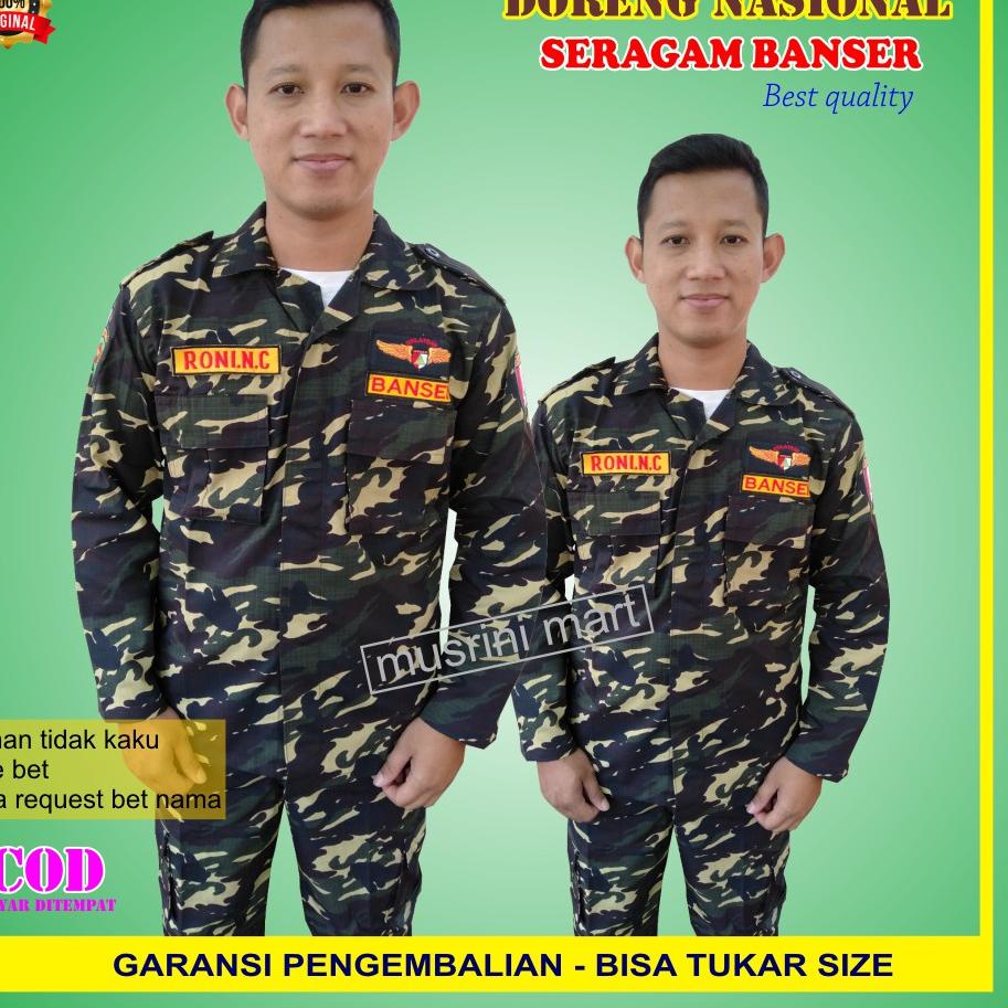 Terbaru Baju Banser Seragam Pdl Banser Doreng Nasional Atribut Banser Bahan Ripstok dan Katun Twil E