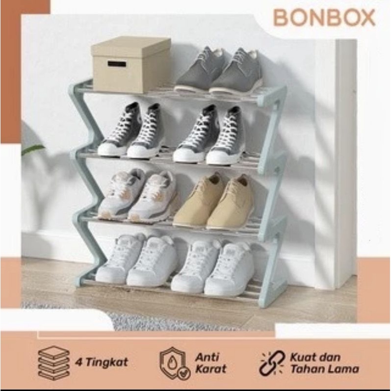 Bonbox BFS703 Rak Sepatu 4 Tingkat Penyimpanan