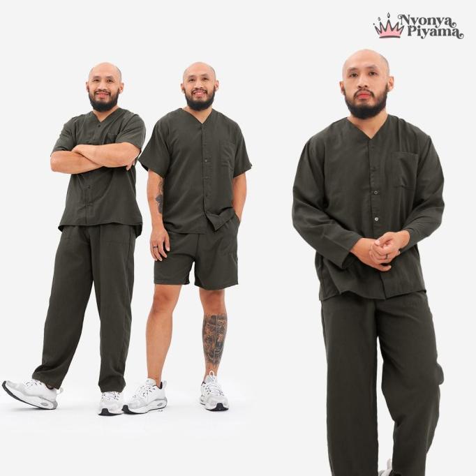 Nyonya Piyama Poly Bamboo Piyama Pria - Cobalt Oversized Cozy