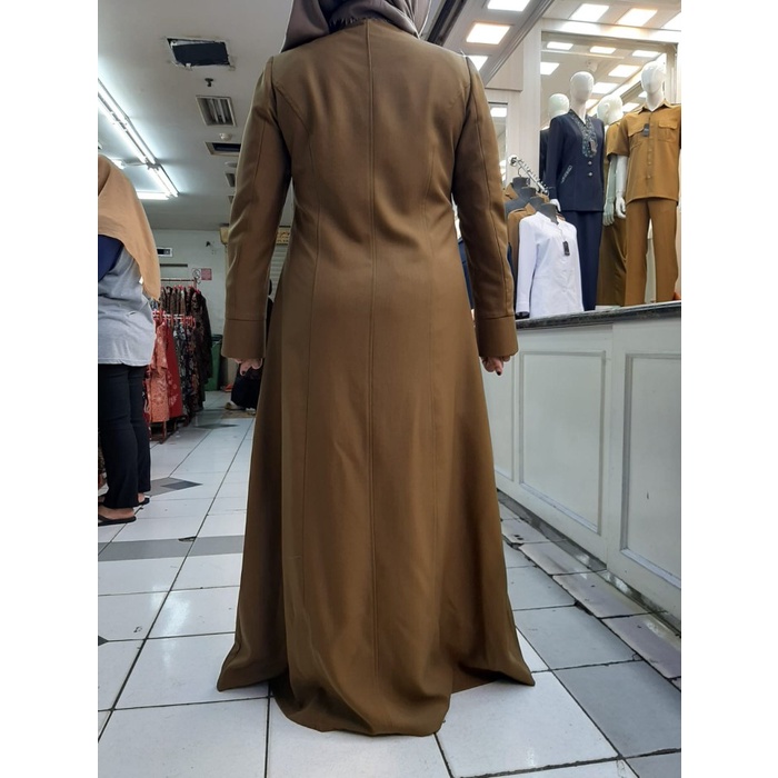 Gamis Pemda Coklat Tua / Gamis Pemda / Gamis Pemda Kheki Tua