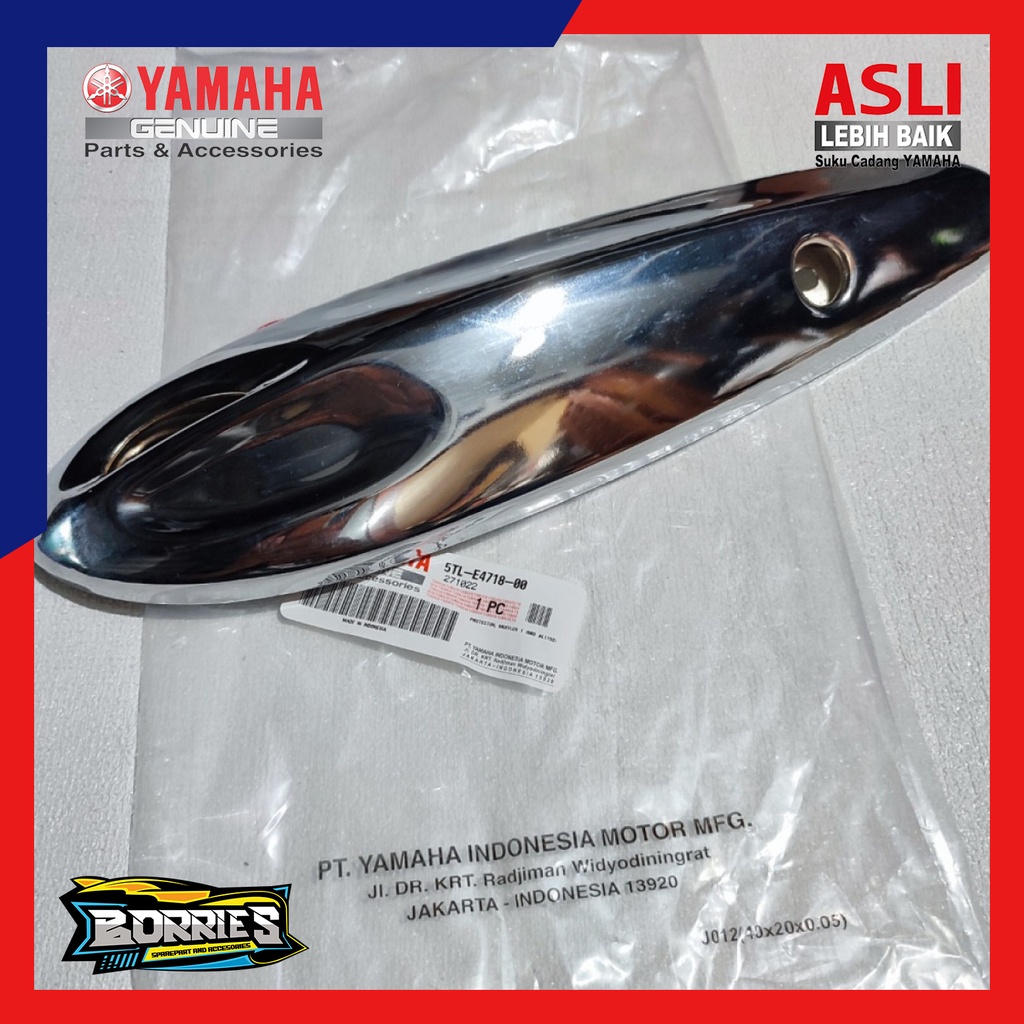 Cover Tameng Besi Chrome Pelindung Knalpot Yamaha Mio Sporty Lama Karbu Original YGP 5TL-E4718-00