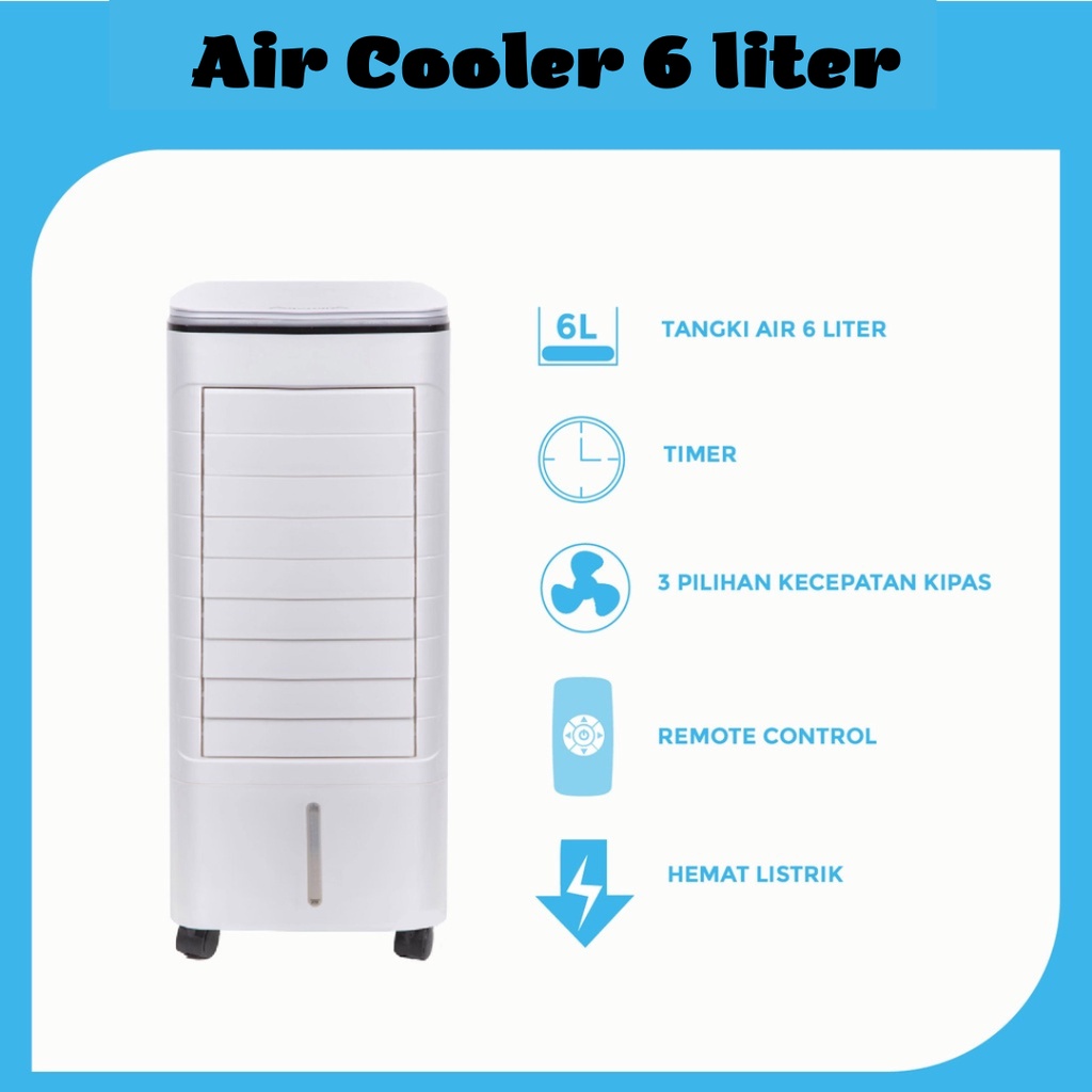 Air Cooler 6 liter portable mini Pendingin Ruangan Aikostar terbaik untuk kamar tidur ruang tamu  ac