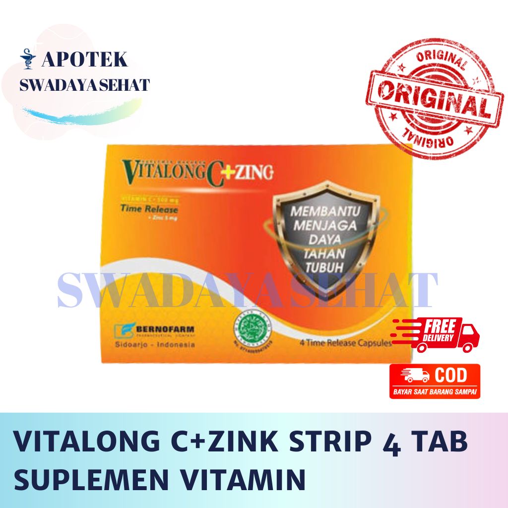 VITALONG C + ZINC Strip Isi 4 Tablet - Vitalong C Vitamin C 500 MG Tab Zink