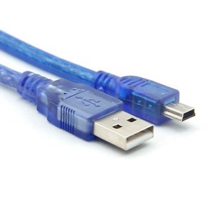 KABEL USB MALE TO USB MINI 5 PIN PANJANG 30CM TRANSPARAN
