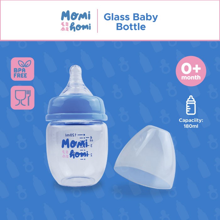 Dot Momi Homi Glass Botol Dot Susu Bayi 120Ml Kaca Wideneck Ppsu Bpa Free