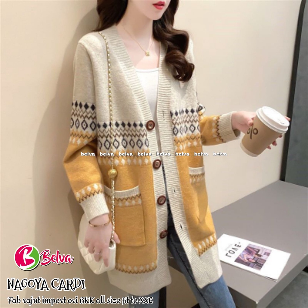 NARITA NAGOYA CARDI PAKAIAN ATASAN BY BELVA BAHAN RAJUT CARDY CARDIGAN OUTER KNIT TEBAL KNITWEAR