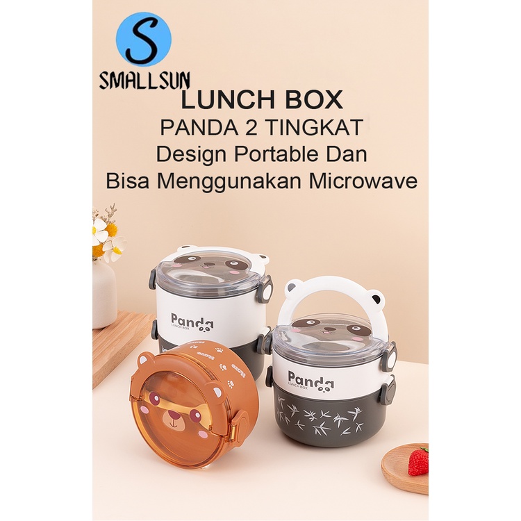 Kotak Bekal Set 2 Tingkat BPA Free Motif Animal Bisa Menggunakan Microwave smallsun