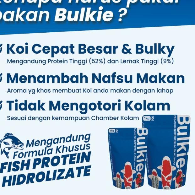 PELET KOI PAKAN IKAN KOI HI GROWTH PERTUMBUHAN KOI PELET BULKIE 1kg - 5mm