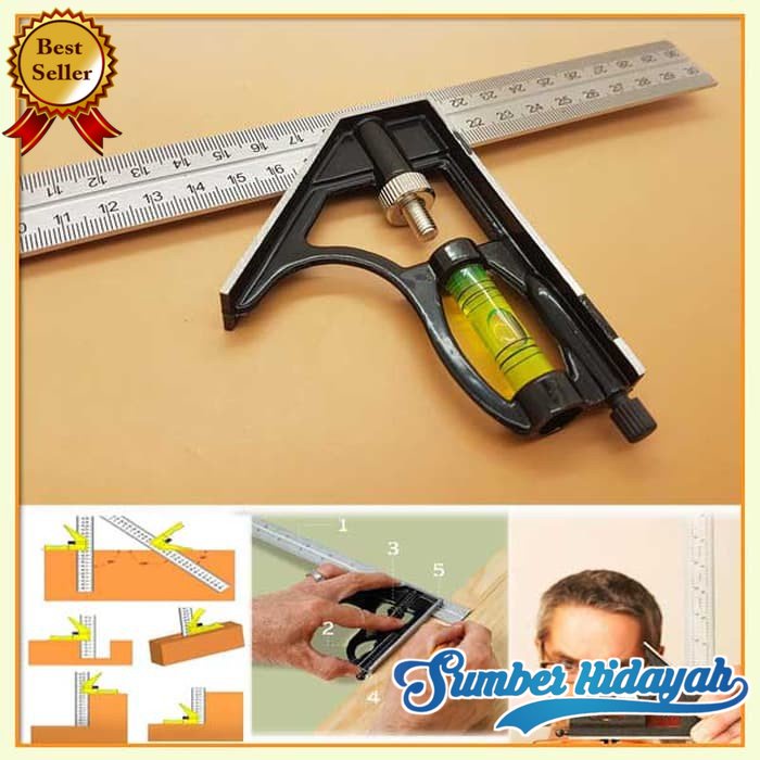 

Taffware Mistar Penggaris Siku Tukang Multifungsi - ZEAST