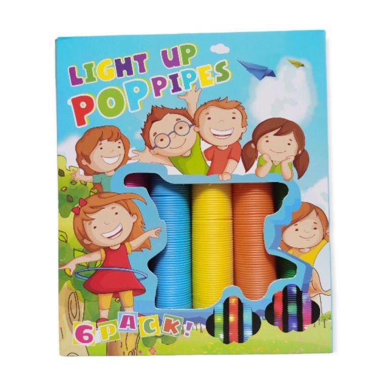 Rizkyonline Mainan Anak Light up Pop Pipes Selang Pipa Mainan Lampu Selang Pipa Light Up Pop led