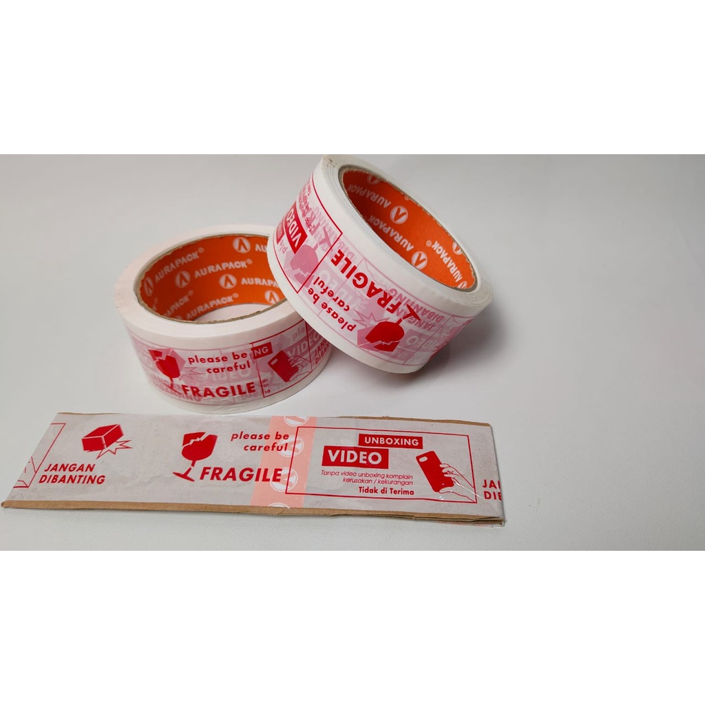 

Lakban Fragile Video Unboxing Aurapack Putih Ukuran 45 mm x 50 m