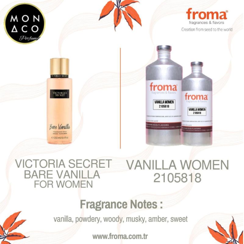 BIBIT PARFUM BARE VANILLA VlCTORA SECRETT BY FROMA - ASLI 100%