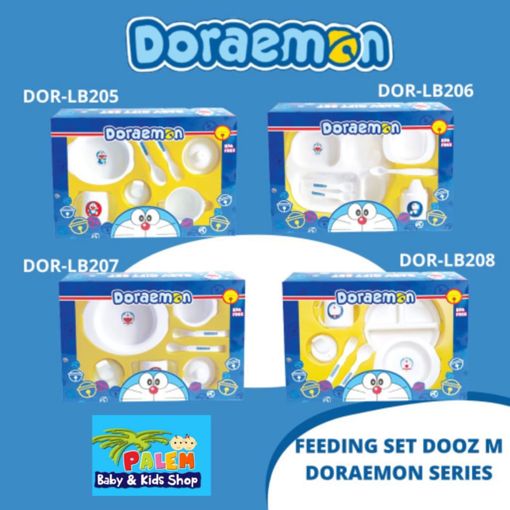 Doraemon Feeding Set Dooz Medium Perlengkapan Makan Bayi Bunny