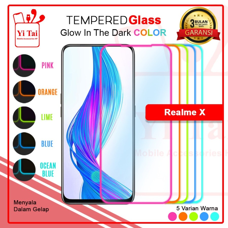 TEMPERED GLASS GLOW IN THE DARK YI TAI REALME X - GA