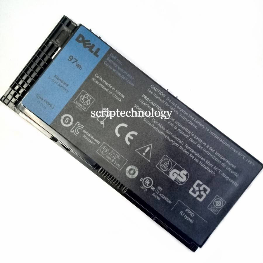 Baterai Ori Dell Precision M4600 M4700 M4800 M6600 M6800 FV993