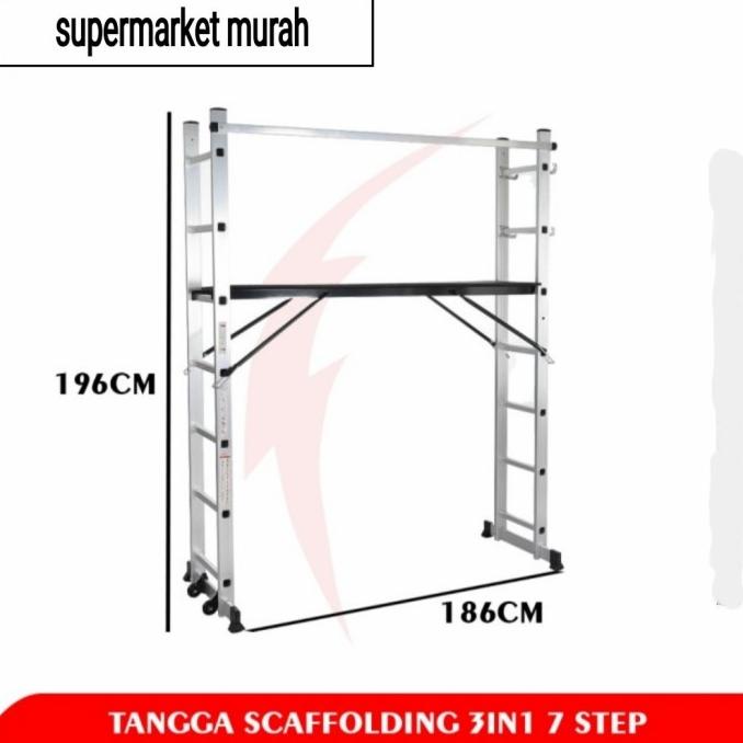 Tangga Lipat Model H Tangga Scaffolding 3In1 7Step Lebar 1,8 Meter