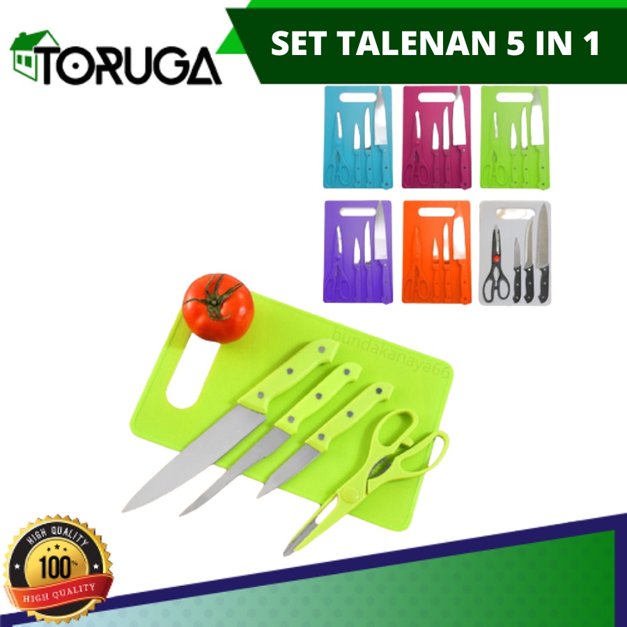 Set Talenan Dapur Lengkap Plus Pisau Dan Gunting 5 in 1 Murah