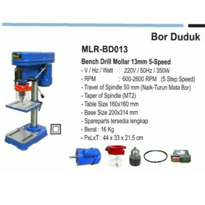 Mesin Bor Duduk 13Mm Mollar - Alat Bor Duduk 13Mm - Bor Duduk 13Mm