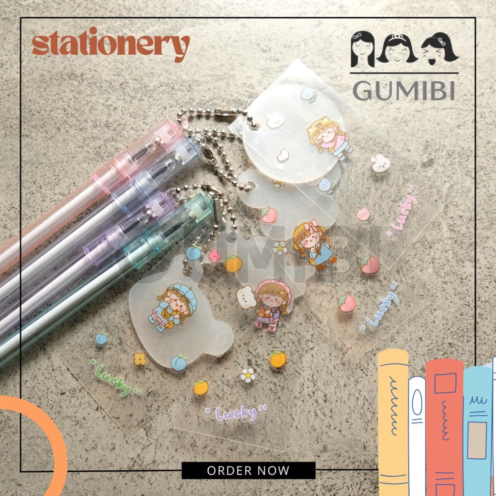 

12 pcs PULPEN GANTUNGAN STIKER BOLPEN LUCU BELI PULPEN FREE STIKER BISA COD GUMIBI STORE