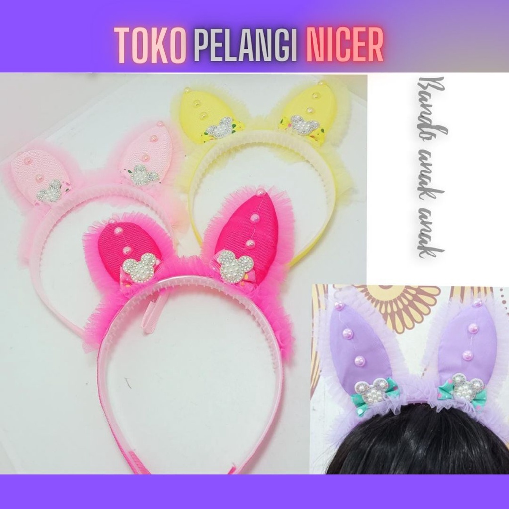 Bando Anak Lucu - Bandana kuping kucing maid fashion Wanita- Hiasan Rambut Anak Tokopelanginicer