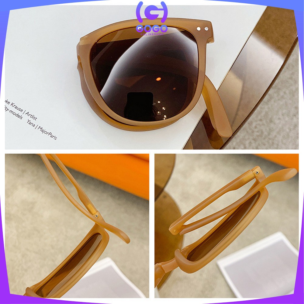 GOGO-C662 Kacamata Hitam Wanita Lipat Korea Fashion Kaca Mata korea Gaya Pantai Sunglasses Anti-UV Wanita Pria Import Kacamata Fashion