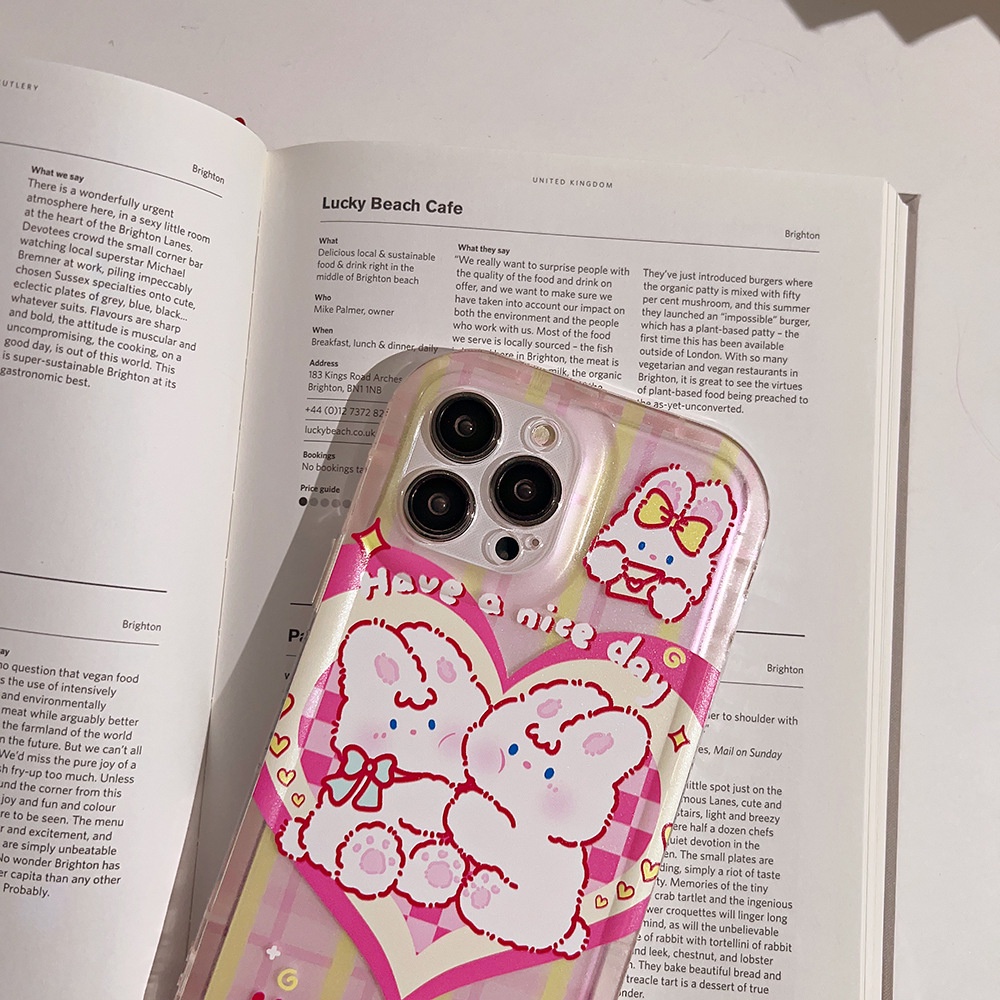 Soft Case Silikon Motif Kartun Kelinci Untuk Iphone 14 11 12 13 PRO MAX