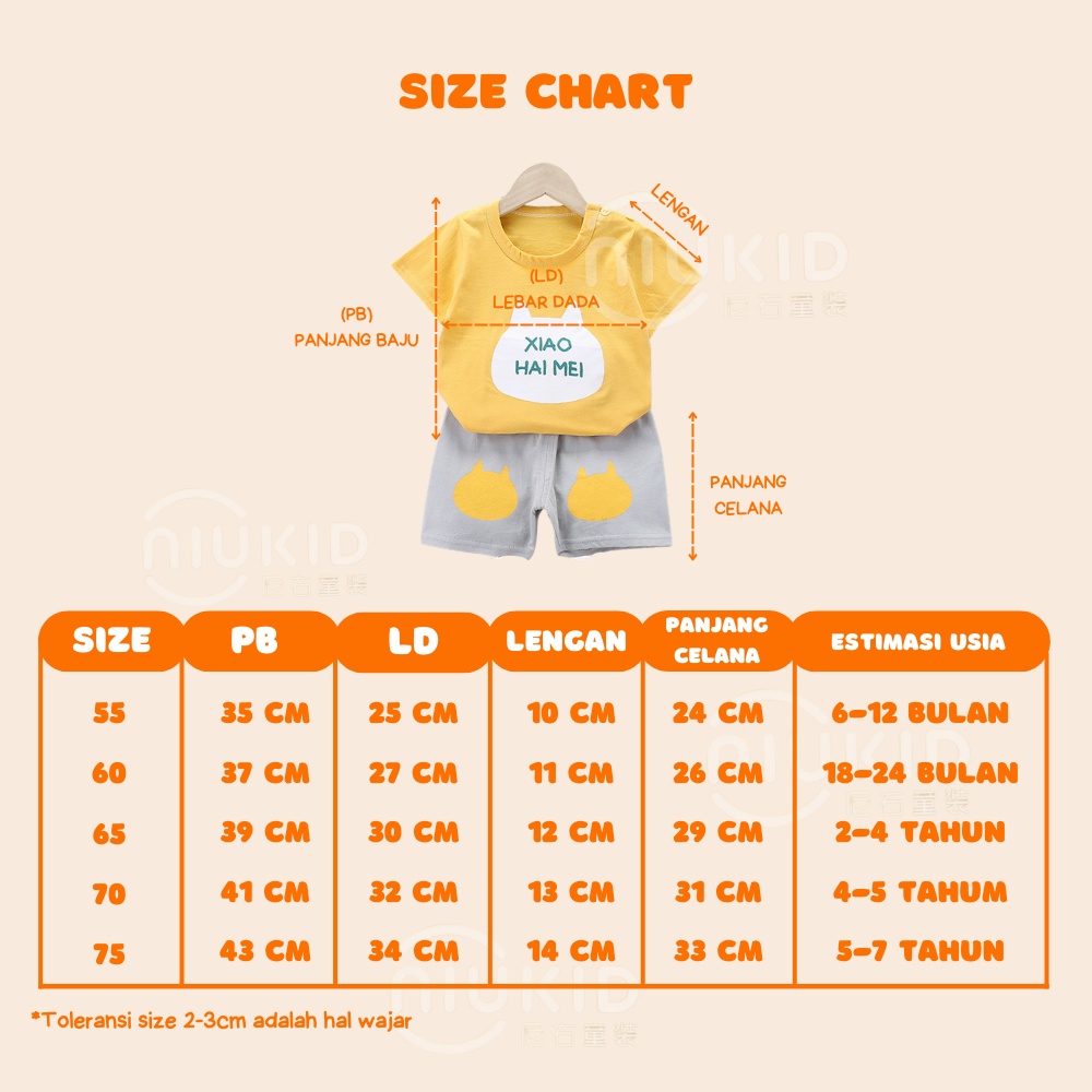 NIUKID SETELAN ANAK BAHAN KAOS LENGAN PENDEK CELANA PENDEK BAJU BAYI LAKI LAKI BAJU BAYI PEREMPUAN STELAN BAYI STELAN ANAK IMPORT KOREA 0 4 TAHUN SETELAN BAYI  #B55 - #B64