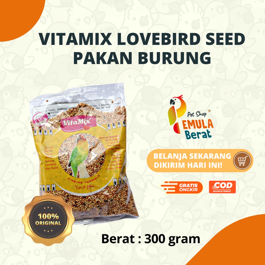 PAKAN BURUNG VITAMIX LOVEBIRD BIJI MILLET MERK VITAMIX MILET LOVEBIRD VITAMIX