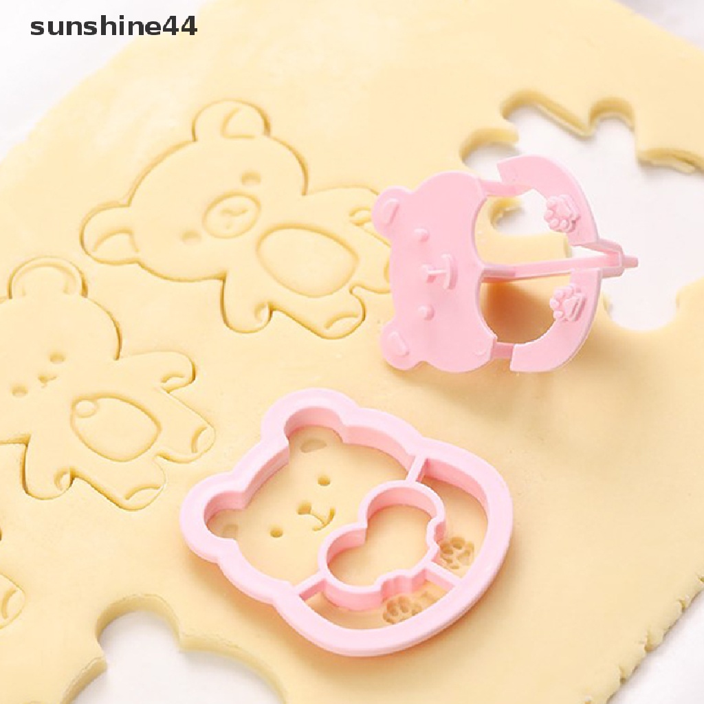 Sunshine 2 / 4Pcs Cetakan Kue / Biskuit DIY Bentuk Beruang Lucu