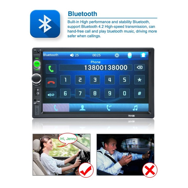 7018B 7010B Head Unit Android Double Din 7 Inch Bluetooth Audio Car MP3 MP5 Player In Touch Screen Radio Dan Kamera Mundur Mobil