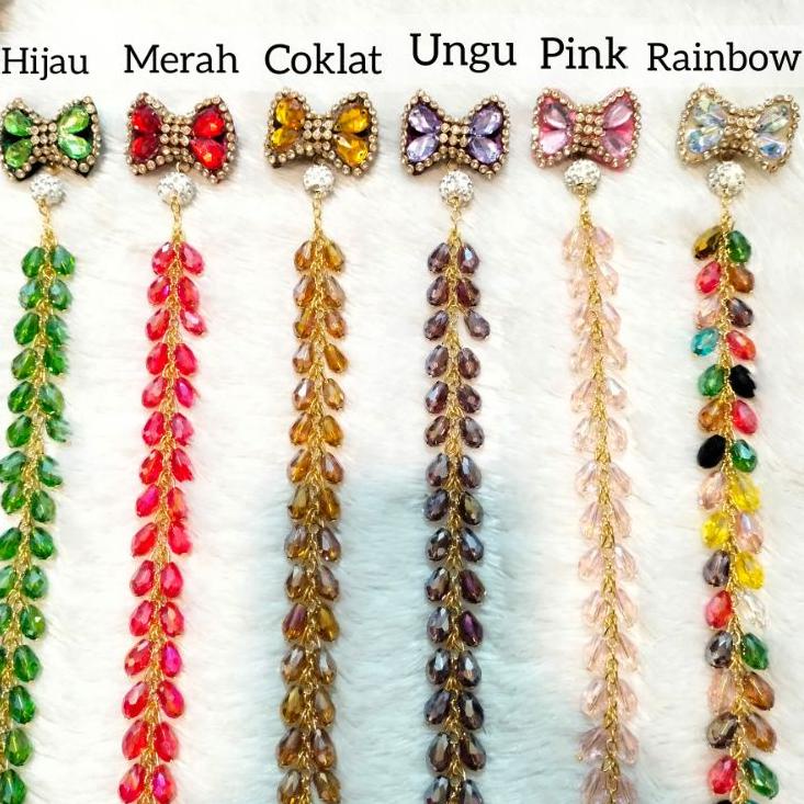 ➩↓✮≛ Bros Dagu Panjang Bros Dagu Juntai Bros dagu Mewah Bros Dagu Kristal Accesories wanita Bros Dad