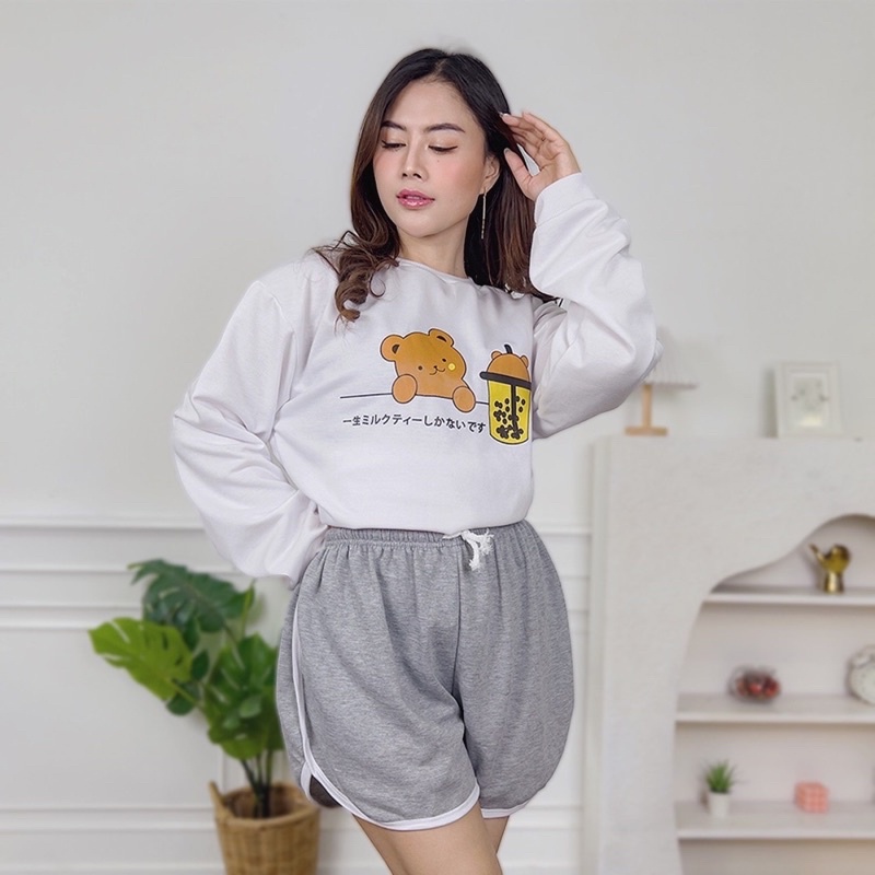 Tq88indonesia Fashion Celana Pendek Wanita Terbaru / FLEECE Afrina Pants / Celana Olahraga Casual Cewek / Ootd Kasual