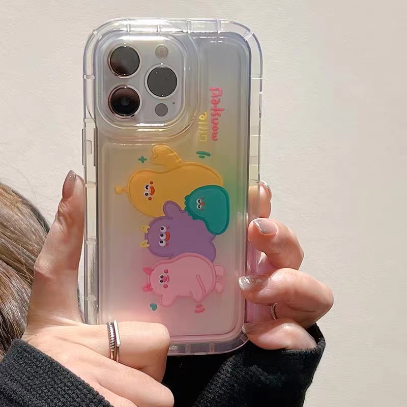 Soft Case Silikon TPU Motif Monster Untuk IPhone 14 13 12 11 Pro XS Max X XR 8 7 6 6S Plus