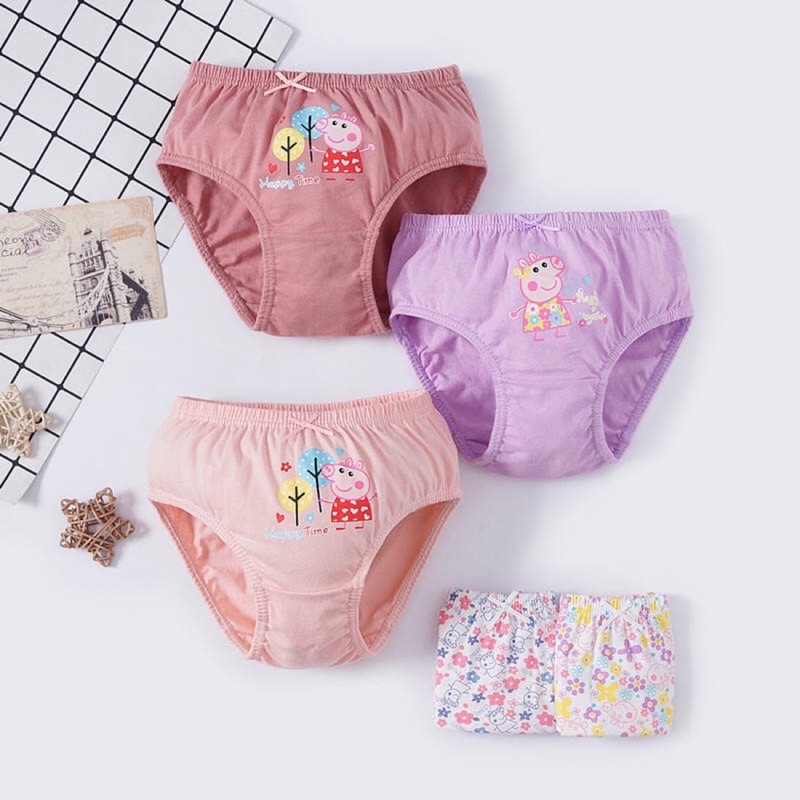 SET Celana Dalam Anak Perempuan Bahan Katun Import Premium Gambar PeppaPig Pink Isi 5 Pcs Free Box Lucu Celana Dalam Anak Bahan Katun Lucu Kolor Anak Murah