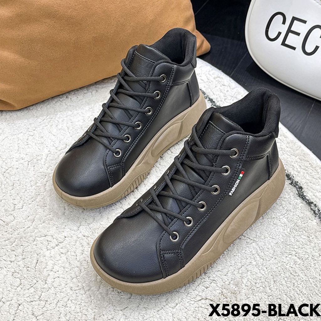 SNEAKERS WANITA DESAIN MINIMALIS COMFY OOTD HANGOUT BARENG BESTI MU BAHAN PU IMPORT 5895