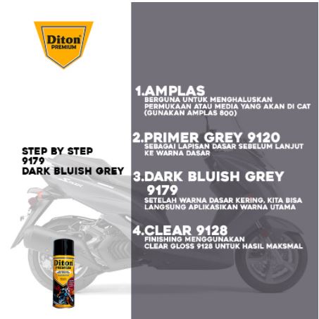 Pilox Diton Premium Dark Bluish Grey 9179 400ml Abu-abu Metallic Cat Abu Metalik Pylox Pilok