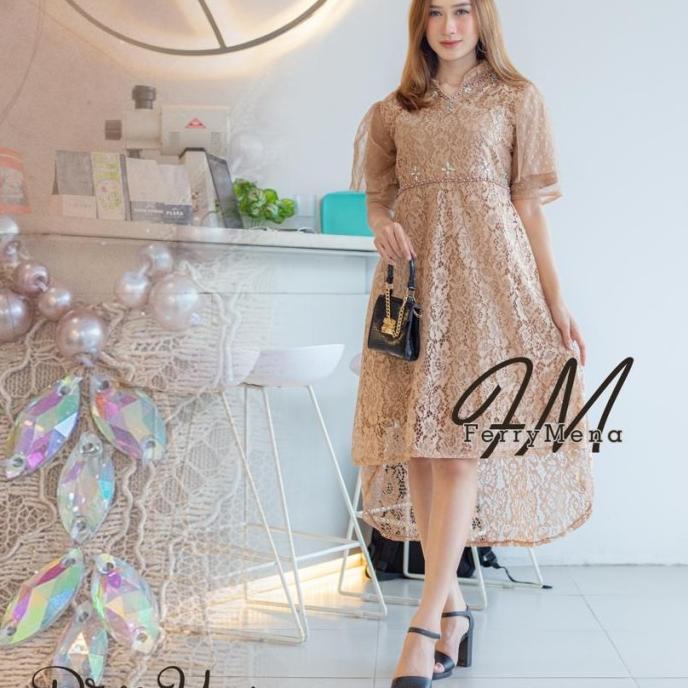 Dress Brokat Wanita | Dress Yuri Natal | Dress Kristen | Dress Modern Honestshop58