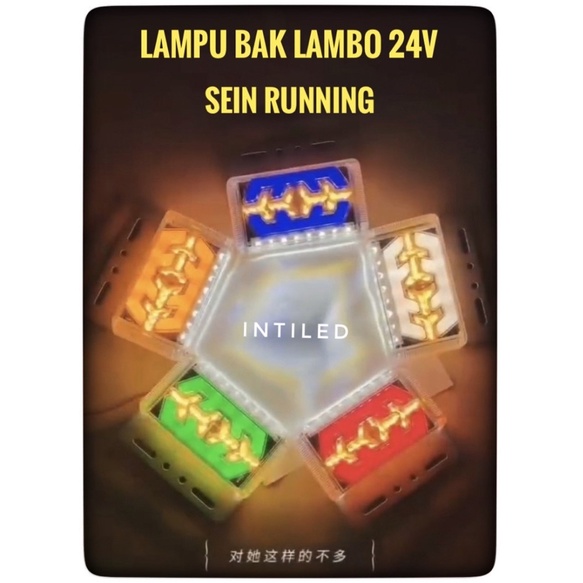 24VOLT - LAMPU BAK BIS TRUK LAMPU BELAKANG LAMPU SAMPING MODEL LAMBO SEIN RUNNING