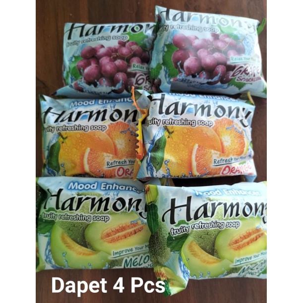 (COD) Sabun Harmony 70g Dapet 4 biji / Sabun Buah Aroma Segar