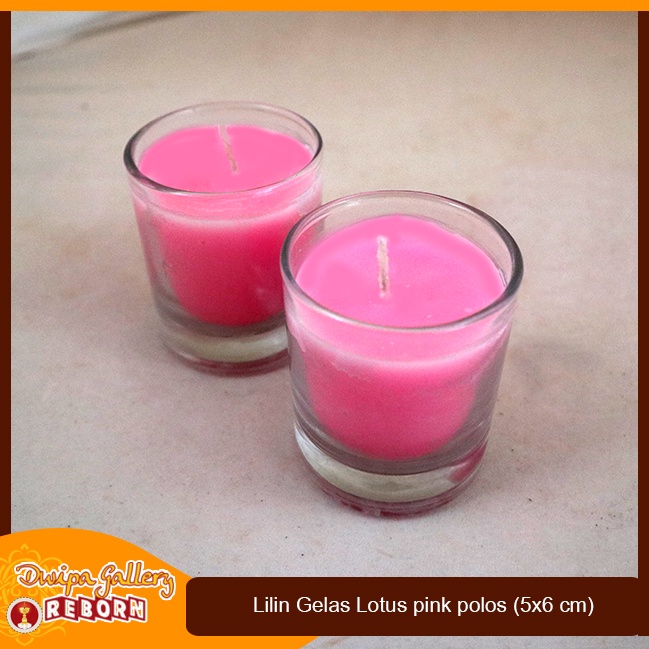 Lilin Stearin Candle Warna Pink Gelas Cafe Resto Hotel Spa Serbaguna