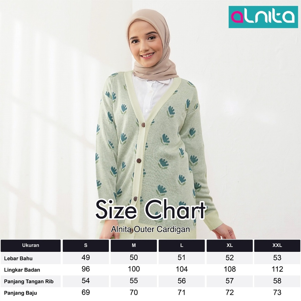 [BISA COD] Alnita Cardigan Lumi Bahan Cardigan Knit Outwear Fashion Muslimah Outfit Kulian Kekinian by Alnita