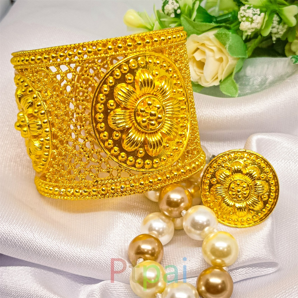 Gelang Bangkok free cincin Perhiasan Dubai Lapis Emas 24K Gold Fashion Xuping dupai