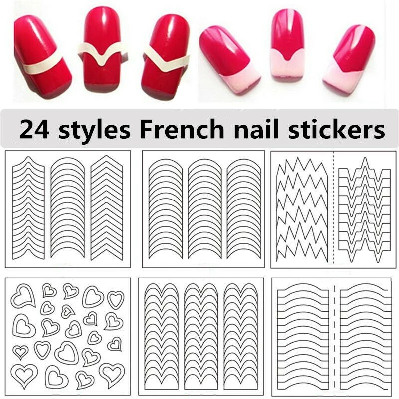 1 Lembar Stiker Stensil Panduan Bentuk Garis Gelombang Hati Bintang Untuk Aksesoris Nail Art Manicure