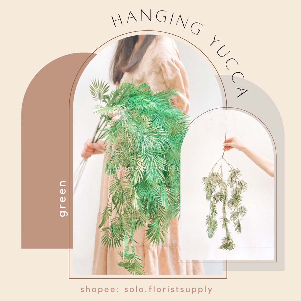 [CAS] YUCCA HANGING GRASS DAUN JUNTAI Aksesoris Juntai Star Premium Artificial Dekorasi  Daun Rambat