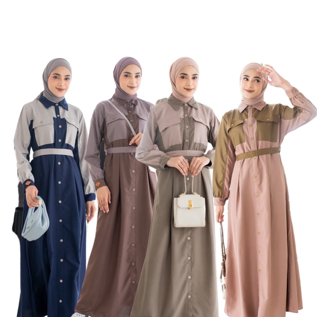Ricis by Khayra - Meyda Dress | Look semi-formal outfit | Bahan mix Toyobo + Rose Crepe