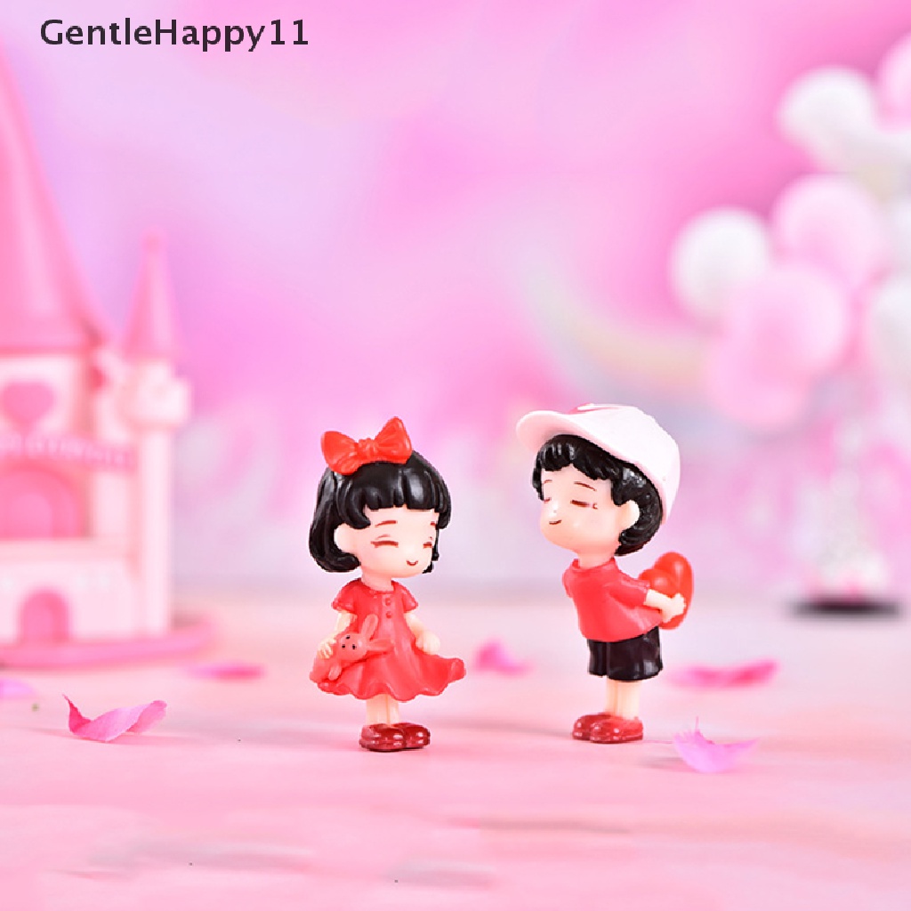 Gentlehappy Lovers Couple Miniatur Boneka Mini DIY Terrarium Patung Peri Dekorasi Taman id