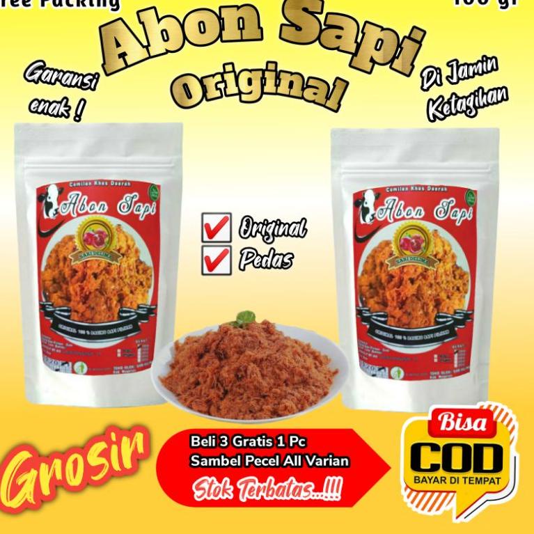 

㊢ Abon Sapi 100 gr Best Quality Sari Delima Pedas Manis Original Terlaris Halal BISA COD FREE ONGKIR め