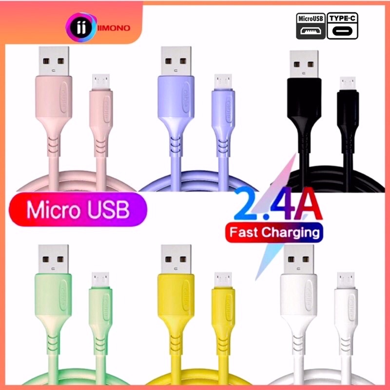 Kabel  Macaron —Micro USB V8 Fast Charging 2.4A Metalic Finishing 1 Meter Data Fast Charging/KABEL  MACARON 2A FAST CHARGING USB V8/MICRO / TYPE C /