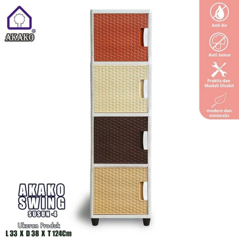 AKAKO SWING  MINIMALIS, MOTIF ROTAN  susun 2, 3 dan 4